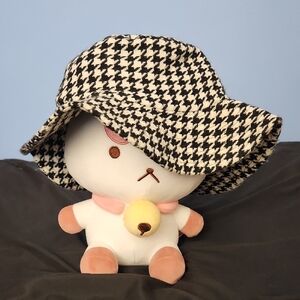 Vintage Houndstooth Bucket Hat